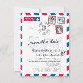 Texas Northern California Airmail Save the Date (Voorkant)