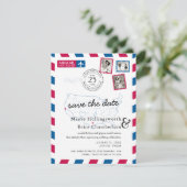 Texas Northern California Airmail Save the Date (Staand voorkant)