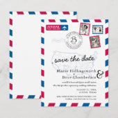Texas Northern California Airmail Save the Date (Voorkant / Achterkant)