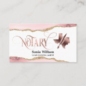 Texas Notional Loan Signing Agent Modern Blush Pin Visitekaartje (Voorkant)