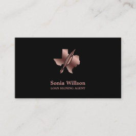 Texas Notional Loan Signing Agent Modern Blush Pin Visitekaartje