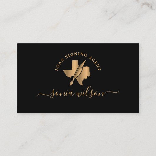 Texas Notional Loan Signing Agent Modern Typografi Visitekaartje (Voorkant)