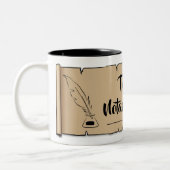 Texas Notional Public Scroll Feather Quill Tweekleurige Koffiemok (Links)