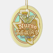Texas Nurse Caduceus  Keramisch Ornament (Rechts)