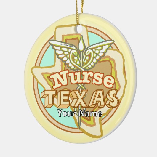 Texas Nurse Caduceus Keramisch Ornament (Links)