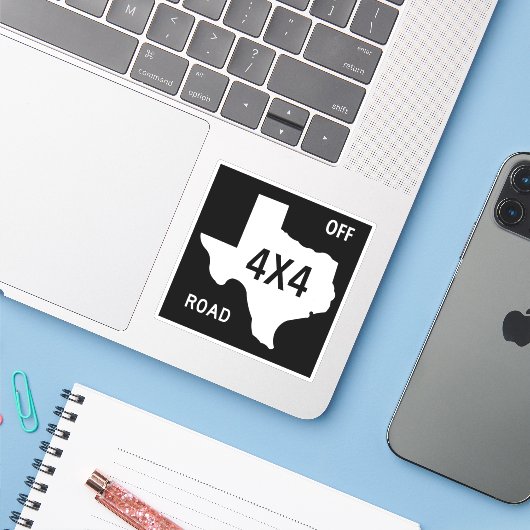 Texas Off Road Truck bord Sticker (Laptop met iPhone)