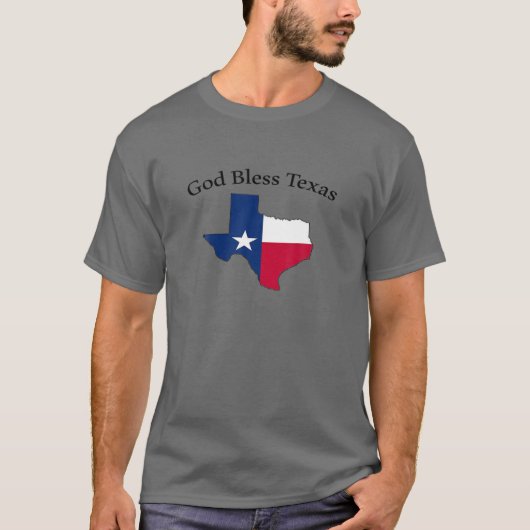 Texas Ohio God Bless Texas Design, Texas Flag T-shirt (Voorkant)