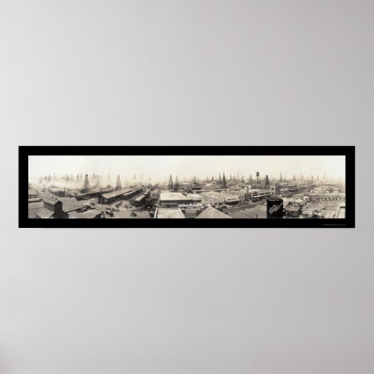 Texas Oil Field & Town Photo 1919 Poster (Voorkant)