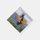 Texas Oil Pump Jack bij zonsondergang op Bluebonne Servetten (Hoek)