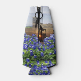 Texas Oil Pump Jack op Sunset on Bluebonnets Flesjeskoeler