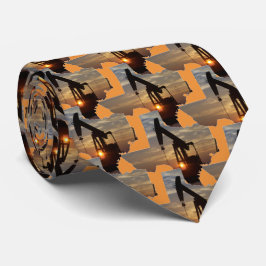 Texas Oil Pump Jack op Sunset Stropdas