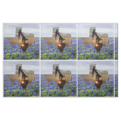Texas Oil Pump Jack Sunset and Bluebonnets Stof (Fat Quarter)