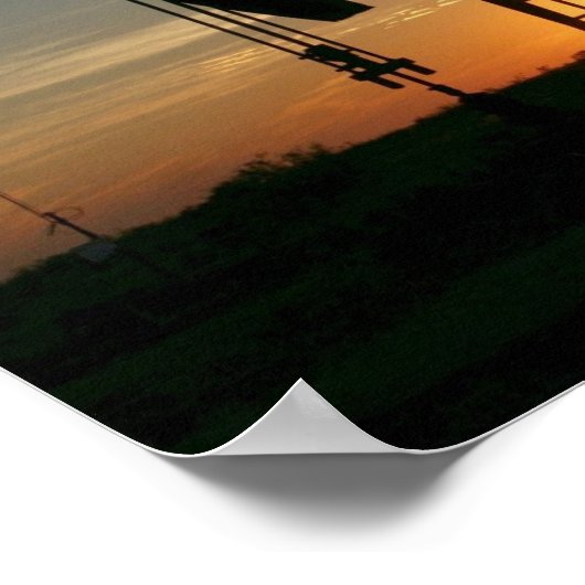 Texas Oil Pumpjack at Sunset Poster (Hoek)