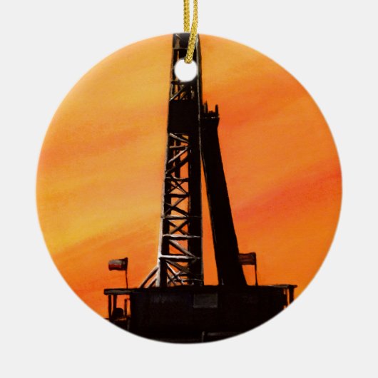 Texas Oil Rig Keramisch Ornament (Voorkant)