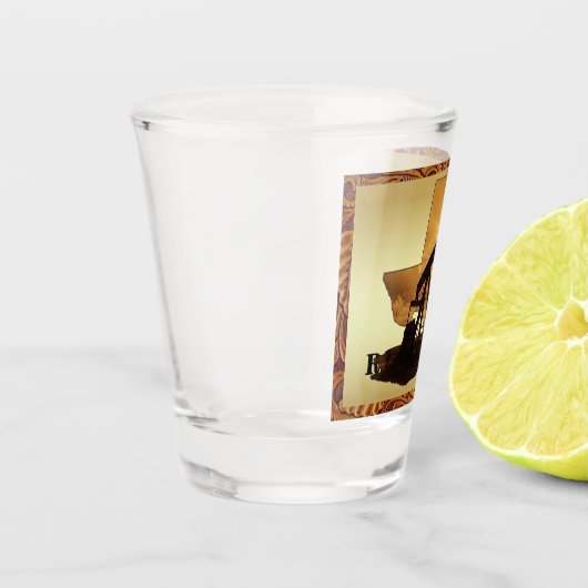 Texas Oil Well Pump Jack Shot Glas (Links)