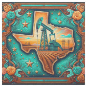 Texas Olie Gas Boorpomp Jack Fabric Stof (Swatch)