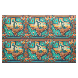 Texas Olie Gas Boorpomp Jack Fabric Stof