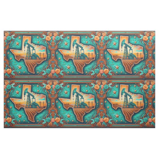 Texas Olie Gas Boorpomp Jack Fabric Stof (Fat Quarter)