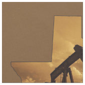 Texas Oliepomp Jack Print Stof 9" Vierkant (Close Up)