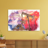 Texas-oliepomp: Lone Star State-erfgoedkunst Canvas Afdruk (Insitu (Woonkamer))