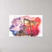 Texas-oliepomp: Lone Star State-erfgoedkunst Canvas Afdruk (Voorkant)