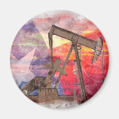 Texas-oliepomp: Lone Star State-erfgoedkunst Magneet (Voorkant)