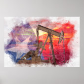 Texas-oliepomp: Lone Star State-erfgoedkunst Poster (Voorkant)