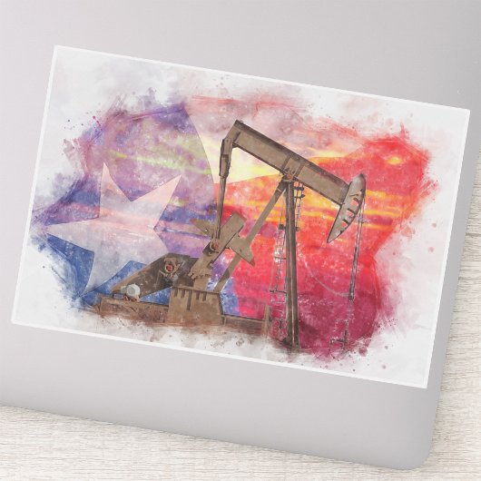 Texas-oliepomp: Lone Star State-erfgoedkunst Sticker