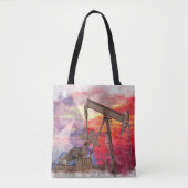 Texas-oliepomp: Lone Star State-erfgoedkunst Tote Bag (Voorkant)
