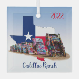 Texas, omtrek & Cadillac Ranch Cars Glas Ornament