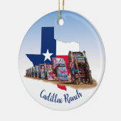 Texas, omtrek & Cadillac Ranch Cars Keramisch Ornament (Links)