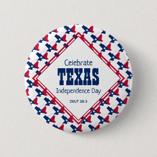 TEXAS ONAFHANKEDENDAG Christelijk Ronde Button 5,7 Cm