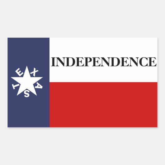 Texas Onafhankelijkheid Lone Star Vlag Rechthoekige Sticker (Voorkant)