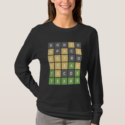 Texas Online Word Game T-shirt (Voorkant)