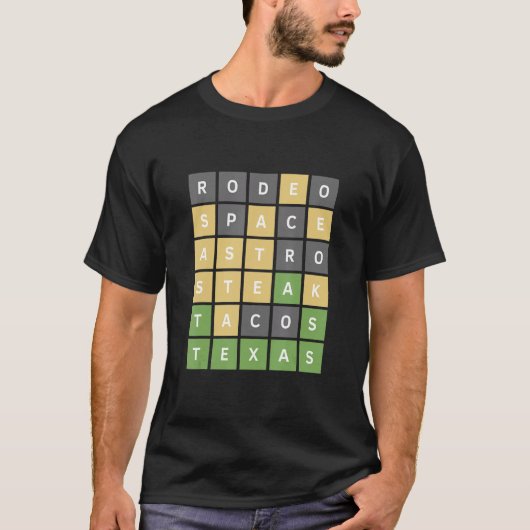 Texas Online Word Game T-shirt (Voorkant)
