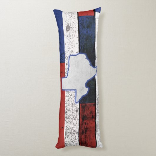 Texas op Wooden Boards Lichaamskussen (Achterkant (Verticaal))