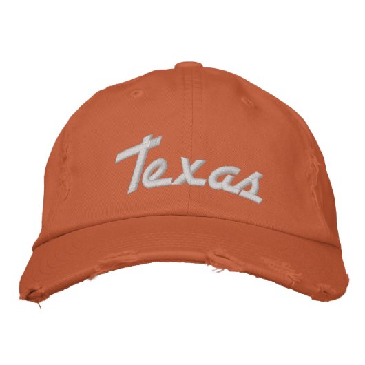 Texas Oranje  stijl noodlijdend Geborduurde Pet (Voorkant)