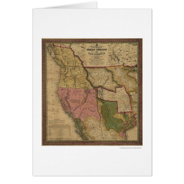 Texas, Oregon & California Map - 1846 (Voorkant)