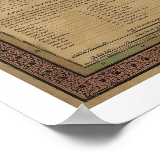 Texas, Oregon & California Map - 1846 Poster (Hoek)