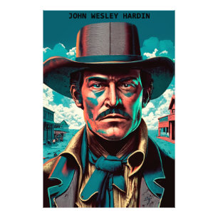 Texas Outlaw John Wesley Hardin Foto Afdruk