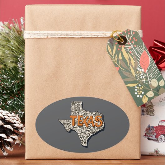 Texas Ovale Sticker (Feestdagen)