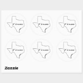 Texas-overzicht Ronde Sticker (Vel)