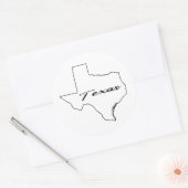 Texas-overzicht Ronde Sticker (Envelop)