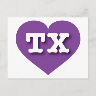 Texas Paars Heart - Ik hou van TX Briefkaart