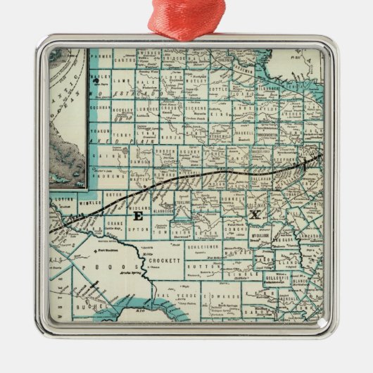 Texas Pacific Railway Metalen Ornament (Voorkant)