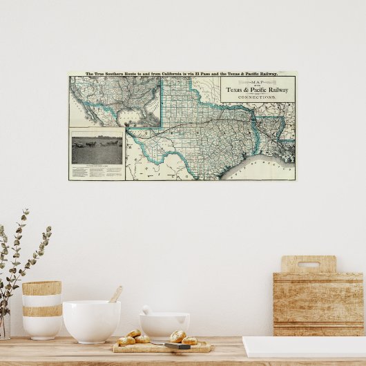 Texas Pacific Railway Poster (Keuken)