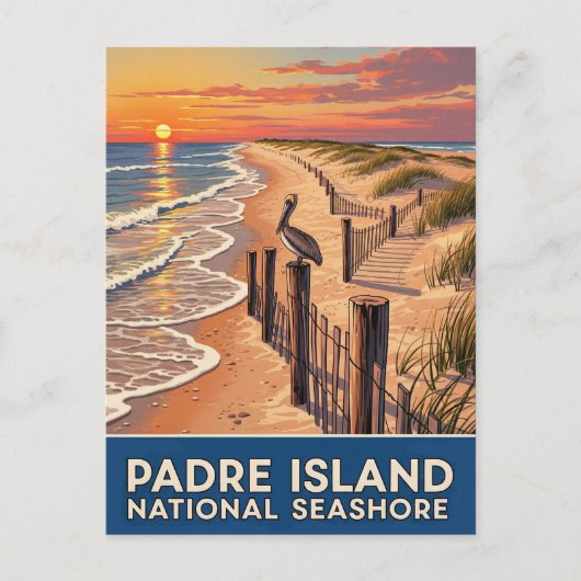 Texas Padre Island National Seashore Briefkaart (Voorkant)