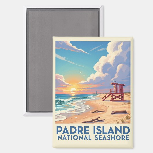 Texas Padre Island National Seashore Magneet (Voorkant / Achterkant)