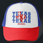 Texas Patriotic State Love USA Trucker Pet<br><div class="desc">Texas Patriotic State Love USA Custom Name Trucker Hat</div>