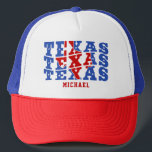 Texas Patriotic State Love USA Trucker Pet<br><div class="desc">Texas Patriotic State Love USA Custom Name Trucker Hat</div>